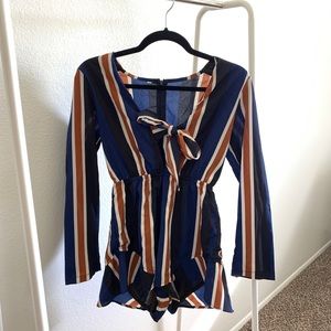 ROMWE keyhole bow tie jumper